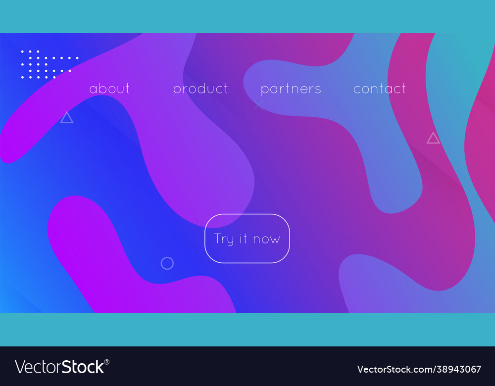 Abstract shape wavy landing page art dynamic Vector Image