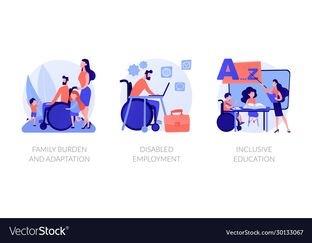 Disabled People Assistance Concept Royalty Free Vector Image