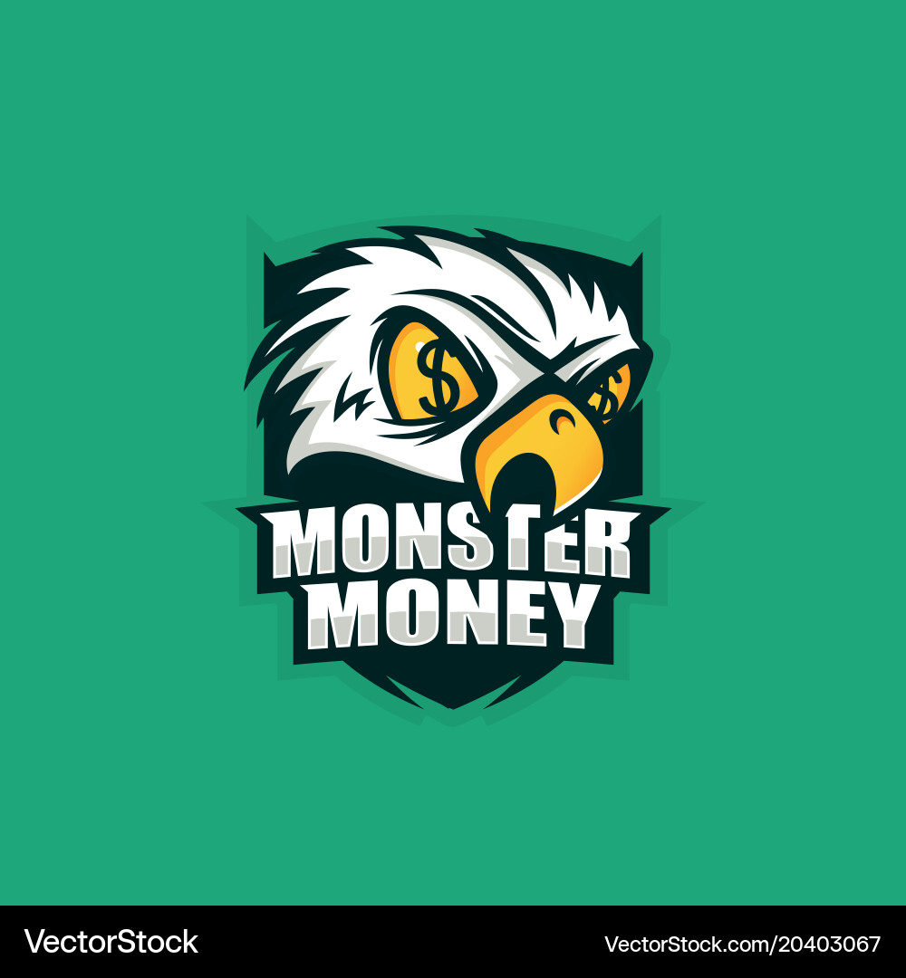 Modern professional logo emblem monster Royalty Free Vector