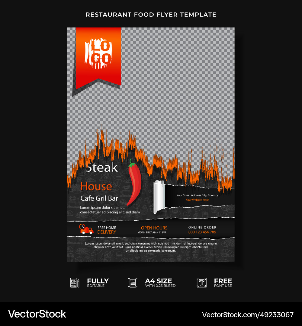 Restaurant food menu template Royalty Free Vector Image