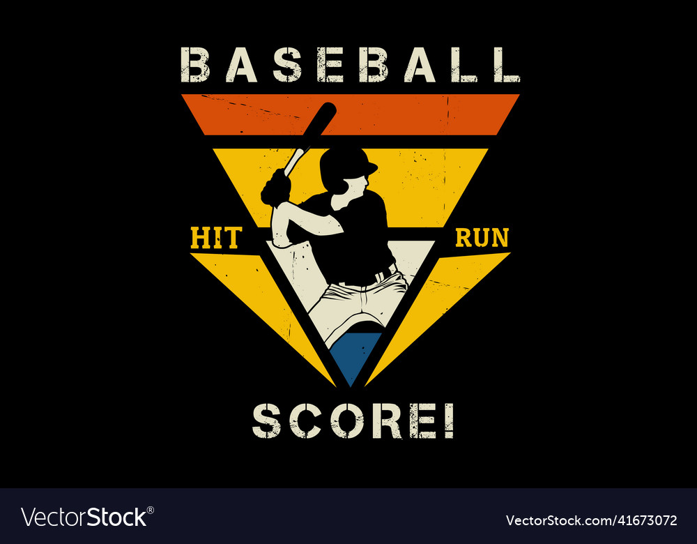 Baseball hit run score silhouette design Vector Image