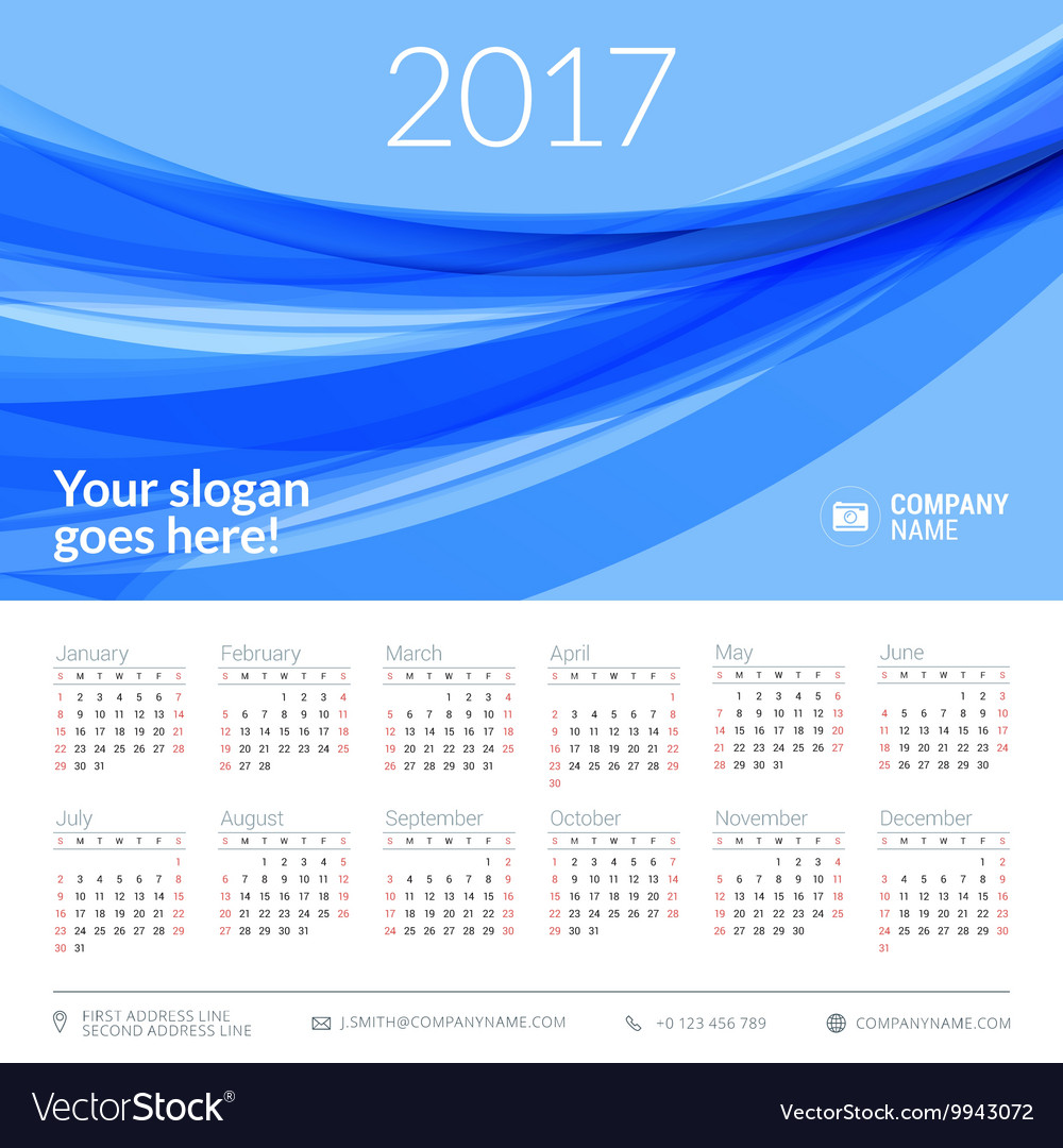 Kalender für 2017 Jahr Design Schreibwaren