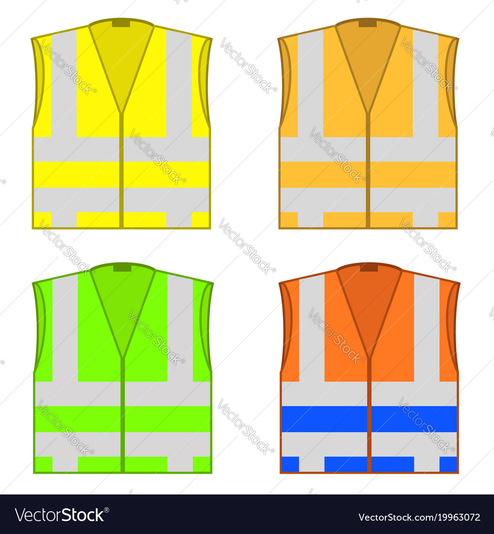 Colorful safety jackets protective workwear for Vector Image