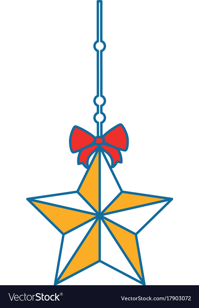 Decorative star with bow hanging