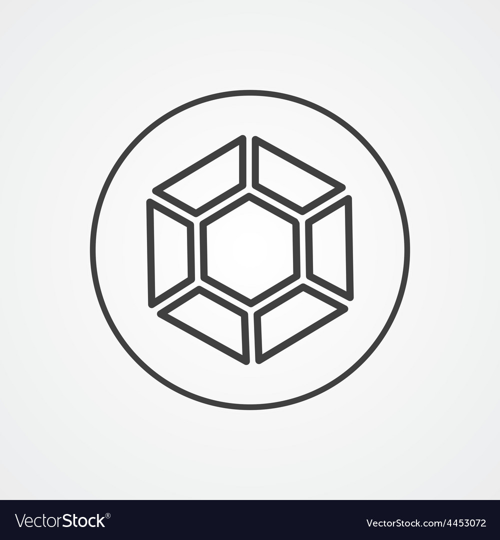 Diamond outline symbol dark on white background