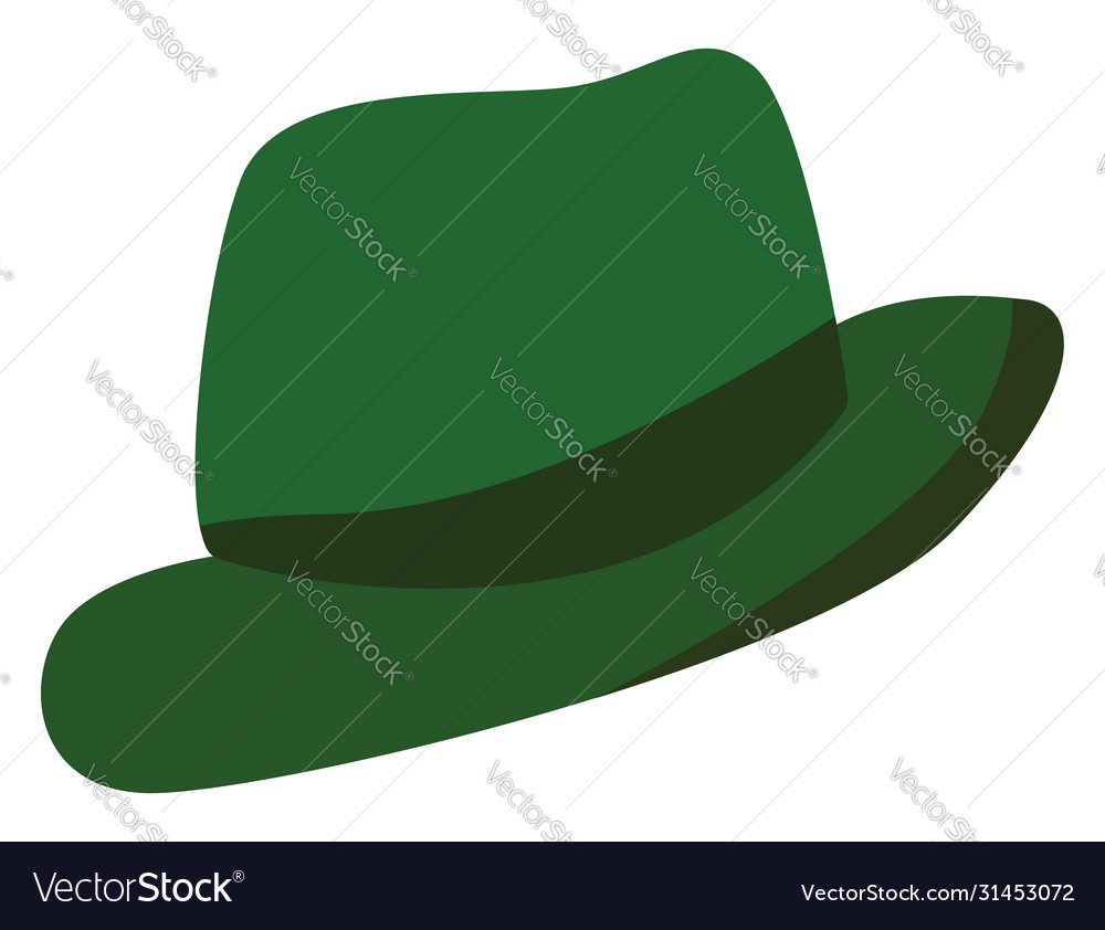 Green hat on white background