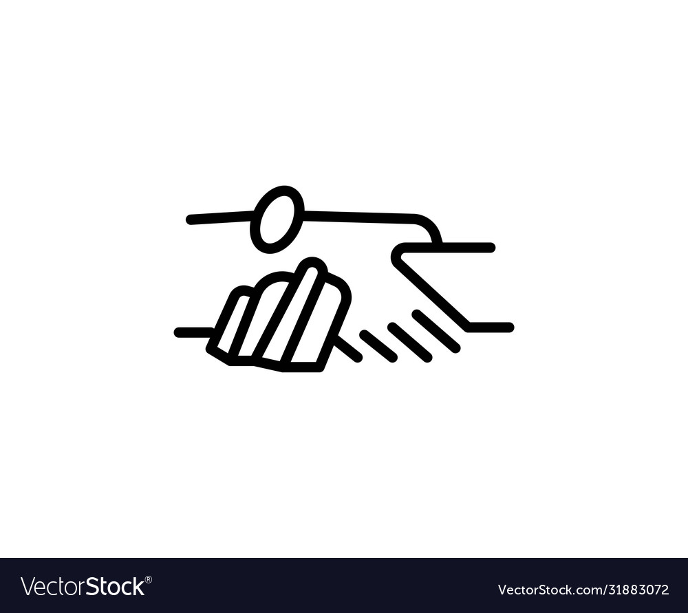 Handshake line icon