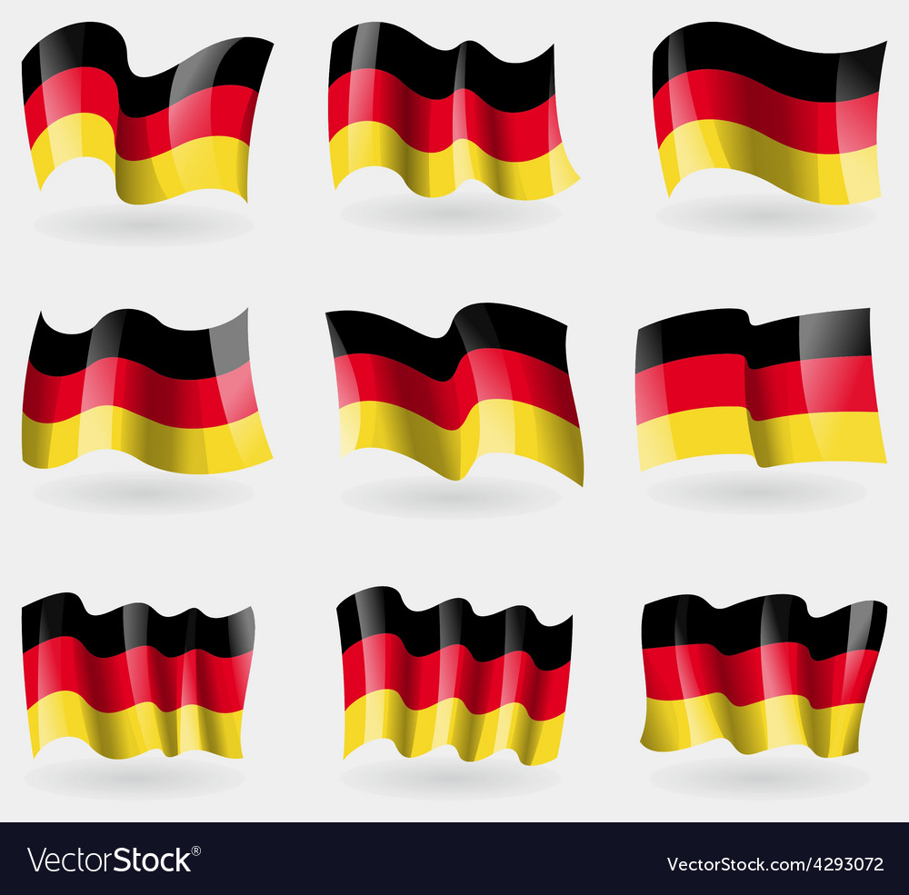 Set of germanynew flags in the air Royalty Free Vector Image