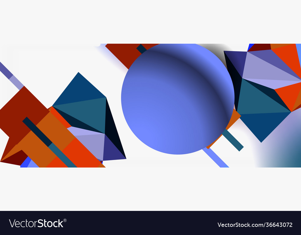 Trendy 3d geometric composition design template Vector Image