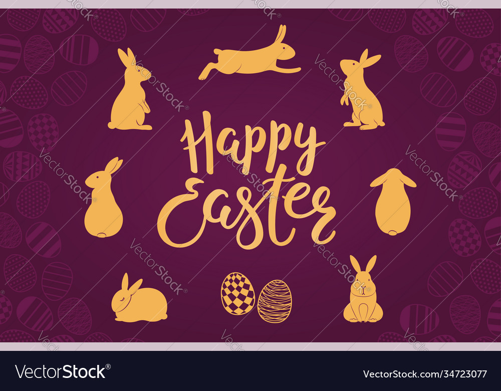 Easter gold and purple card design