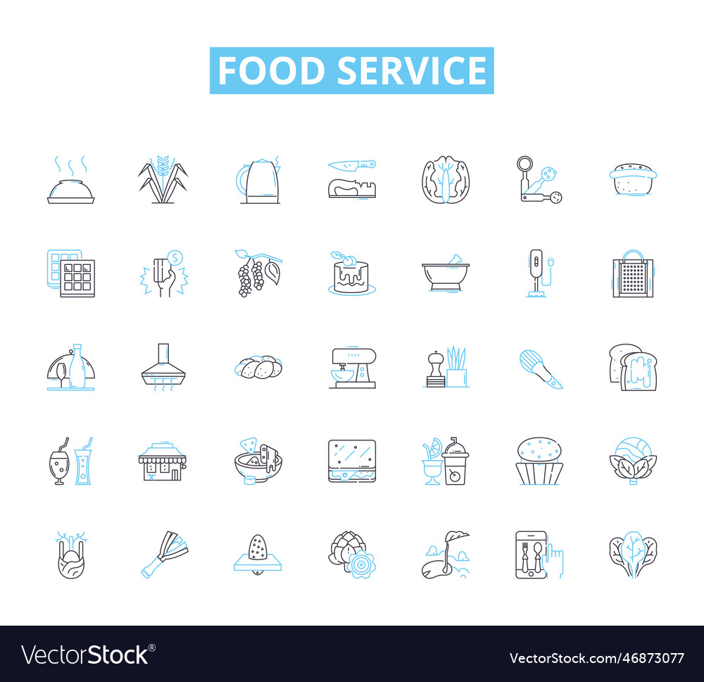 Food Service Linear Icons Set Catering Delivery Vector Image