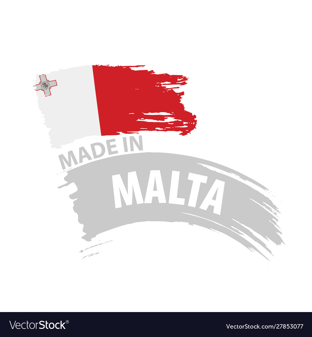 Malta Flagge auf einem weißen