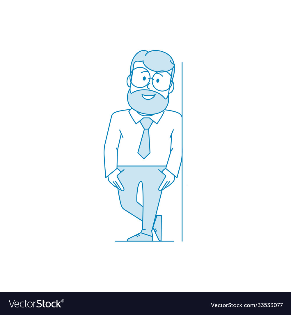 Man Is Leaning Against Wall Royalty Free Vector Image