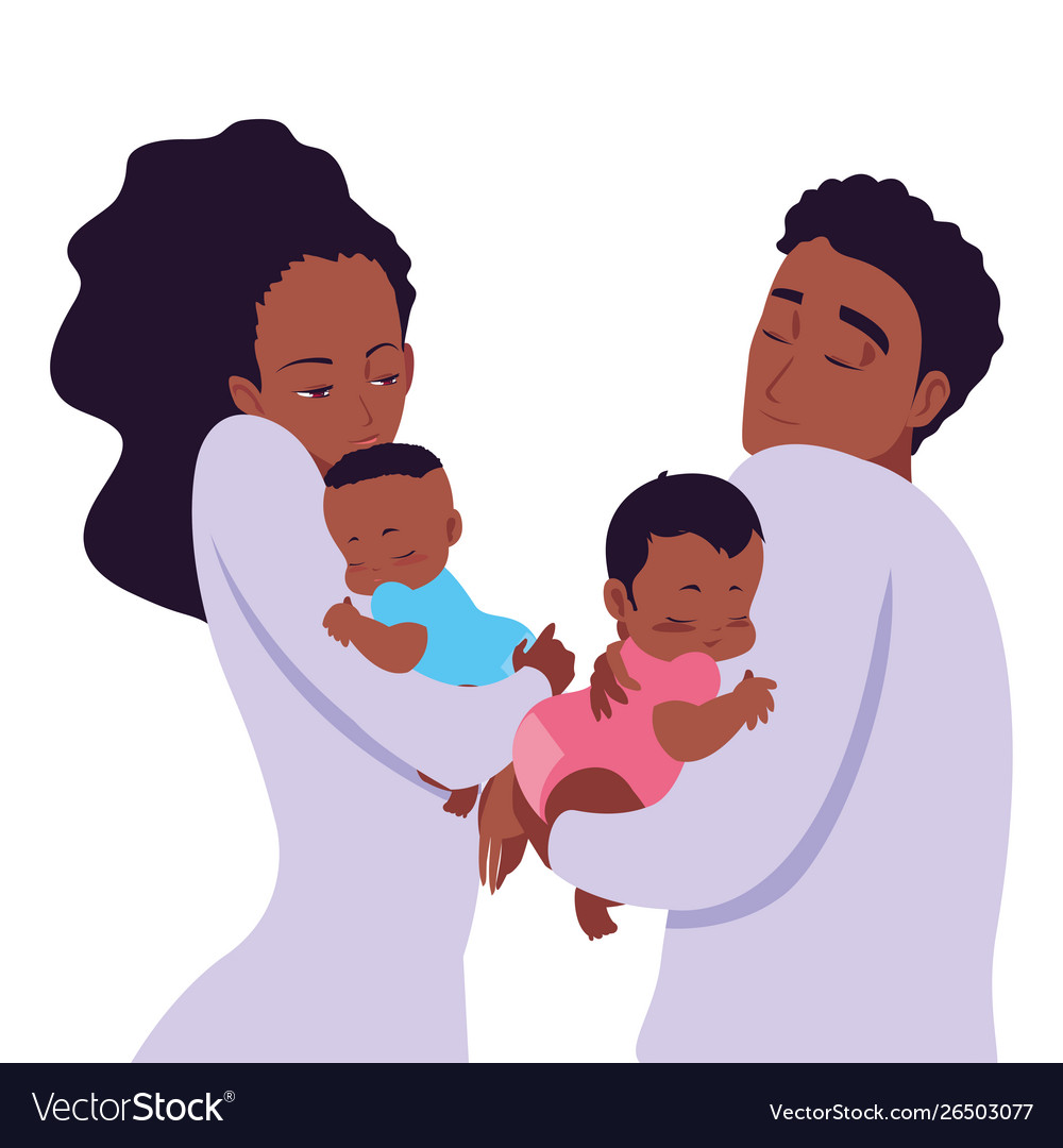 Mom and dad carrying her newborn Royalty Free Vector Image