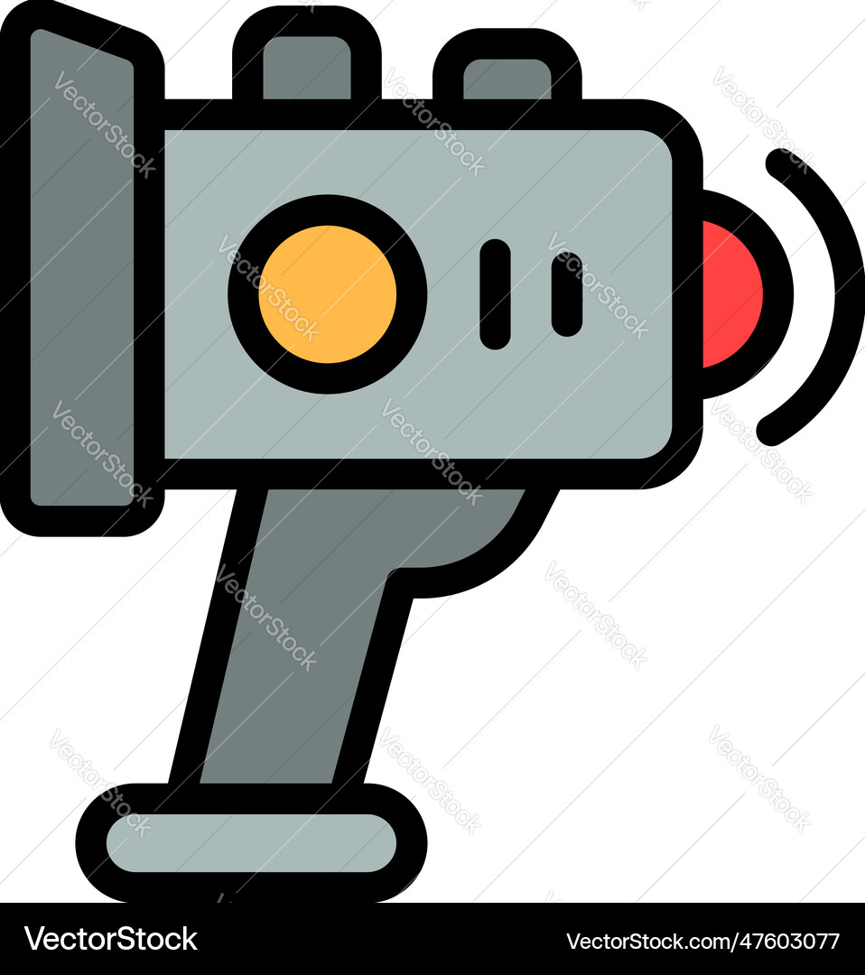 Radar speedometer icon flat Royalty Free Vector Image