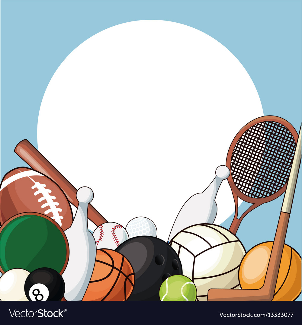 Set sport balls equipment icon