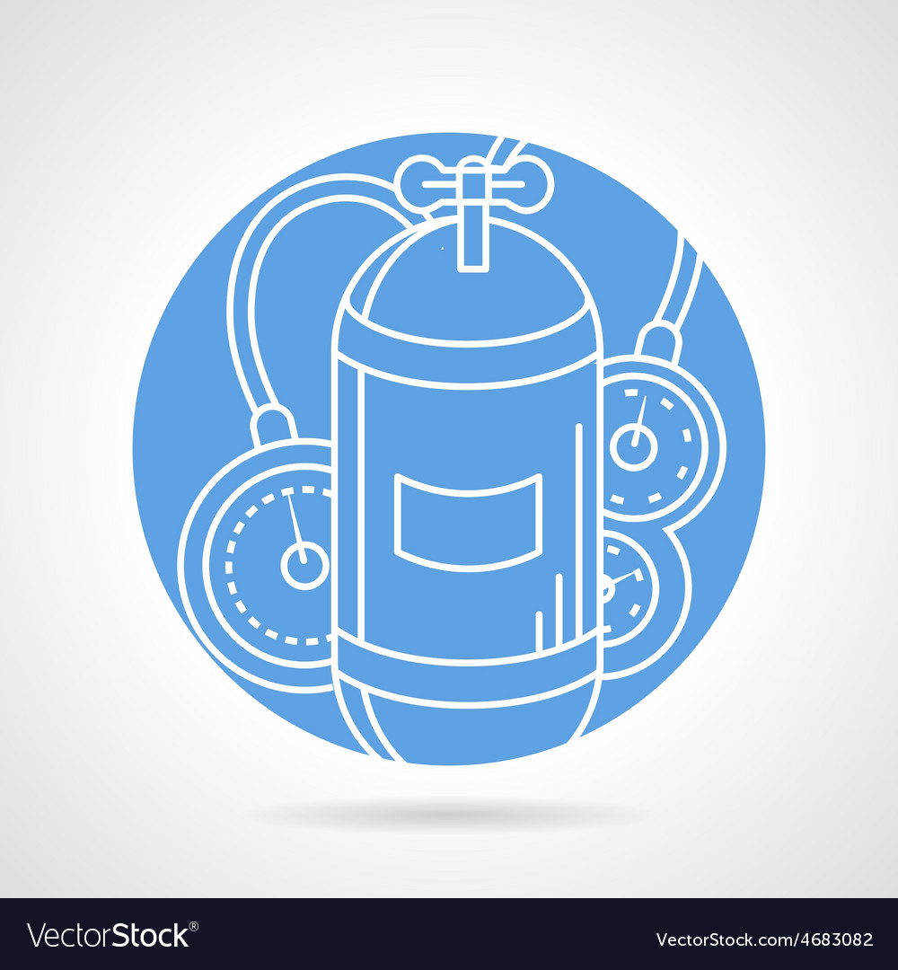 Aqualung blue round icon