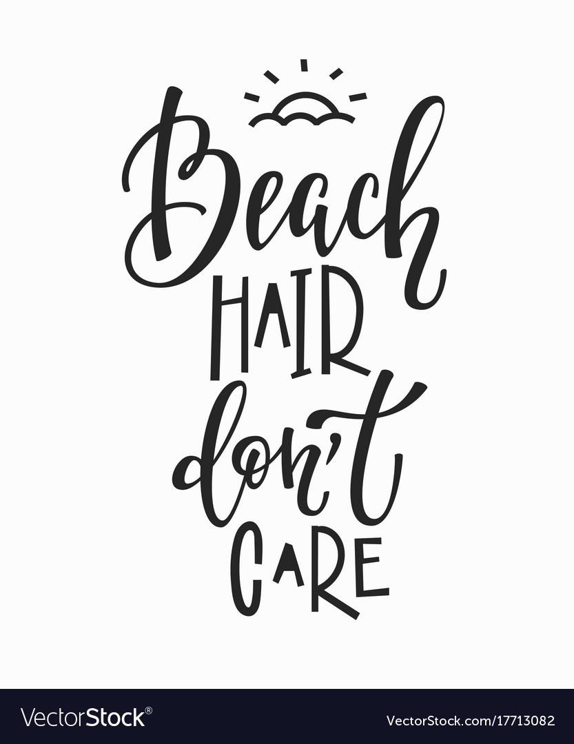 Download Beach hair dont care t-shirt quote lettering Vector Image