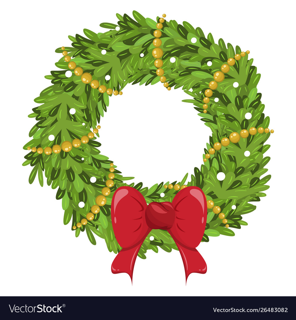 Christmas wreath decoration icon ornament Vector Image
