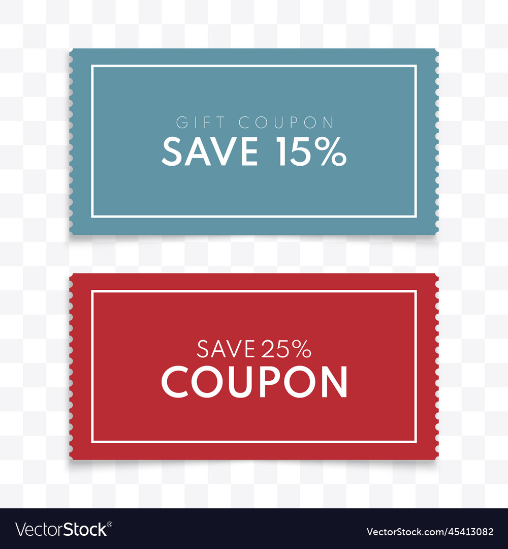 Coupon discount gift voucher Royalty Free Vector Image