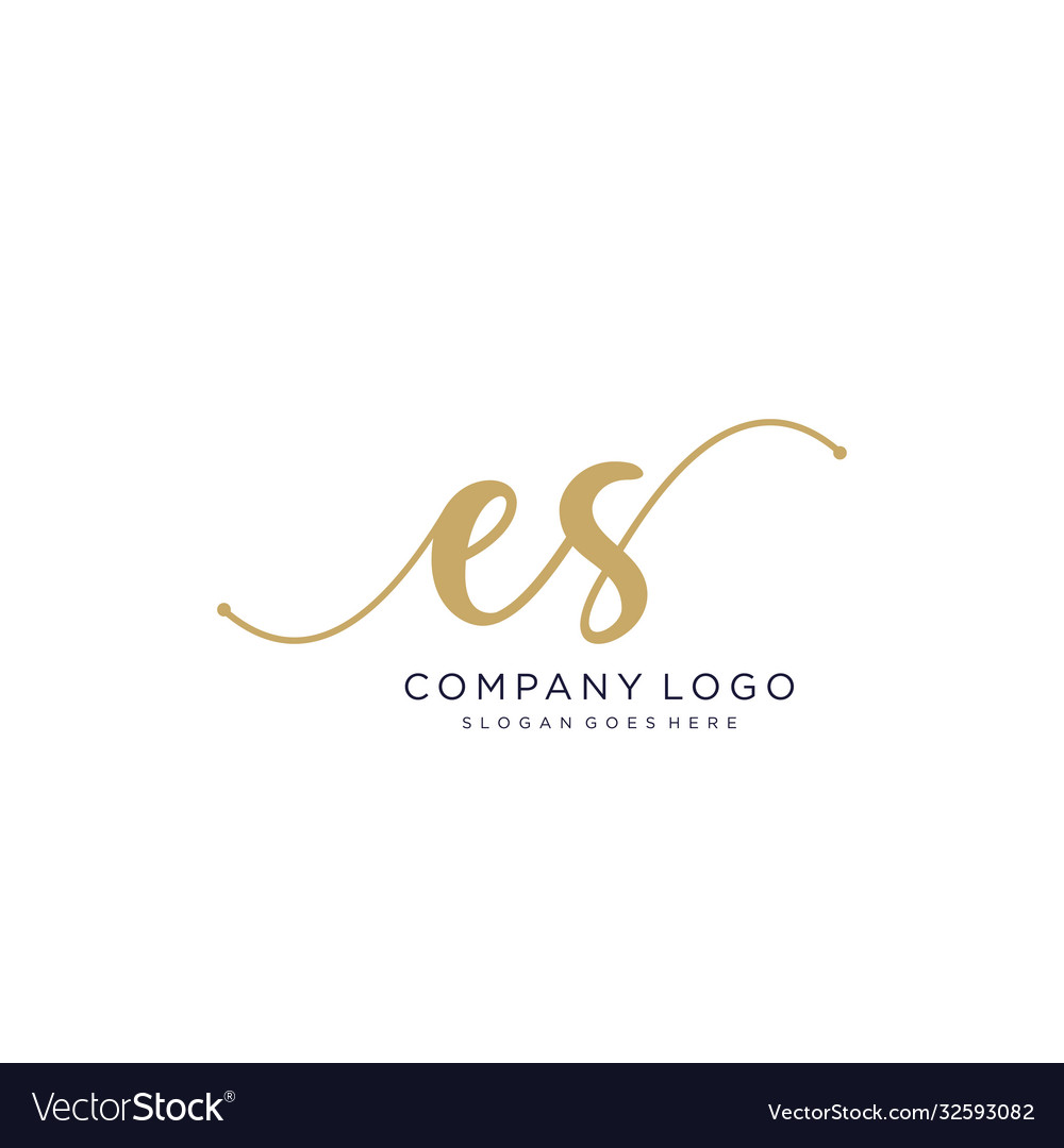 Es initial handwriting logo design Royalty Free Vector Image