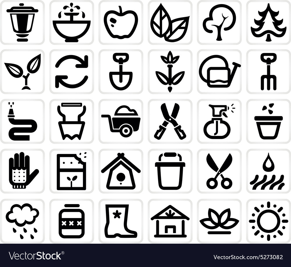 Bauern- und Garten-Icon-Set