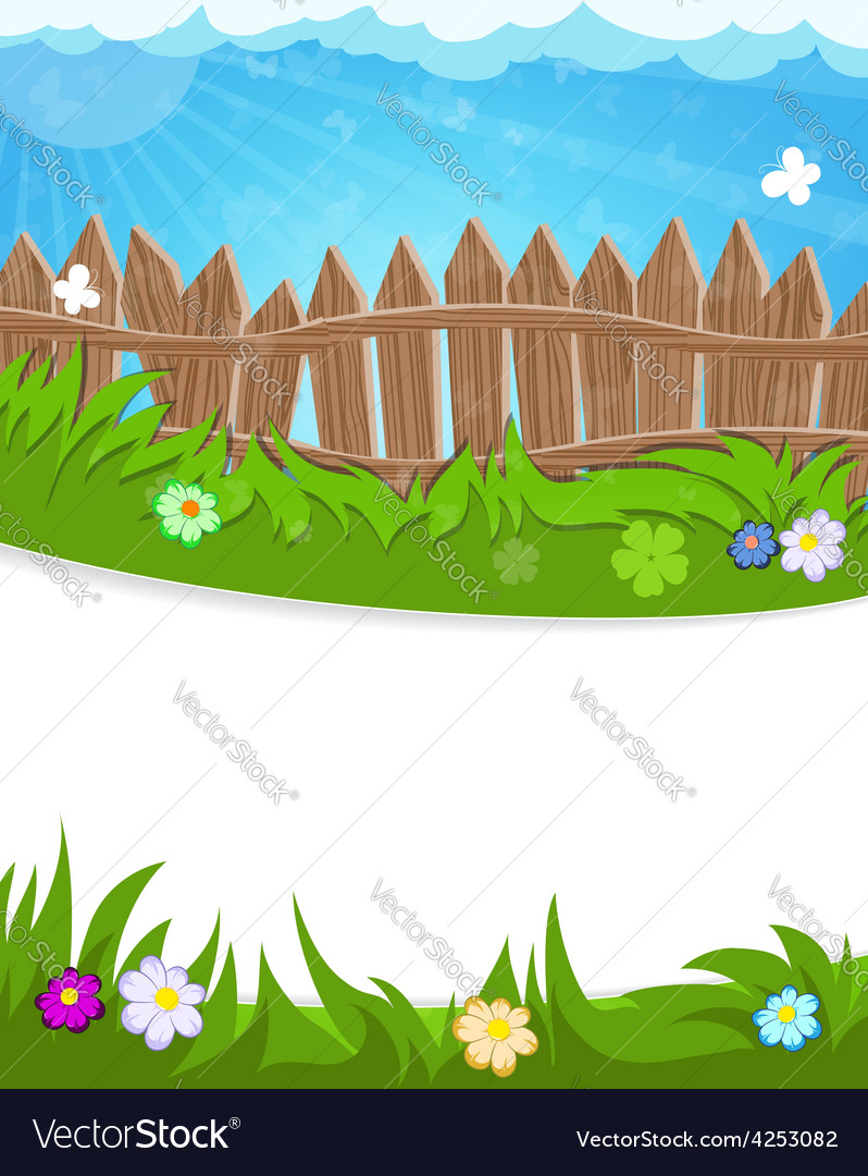 Fence on green meadow