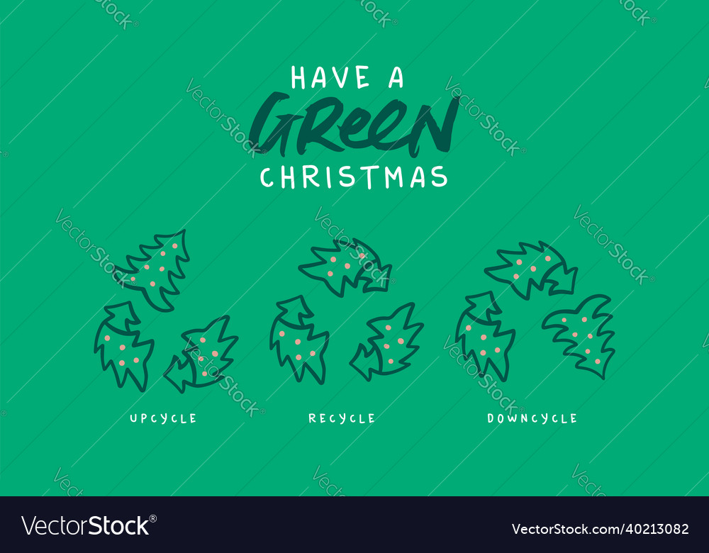 Green christmas recycle pine tree arrow symbol set vector image Green christmas recycle pine tree arrow symbol set