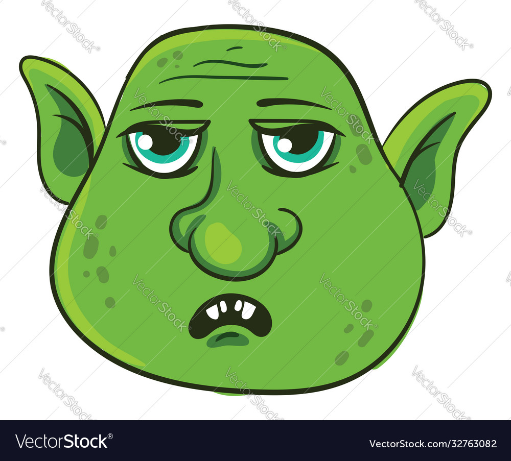 Scary Troll Face Green Style Background Stock Photo - Image of