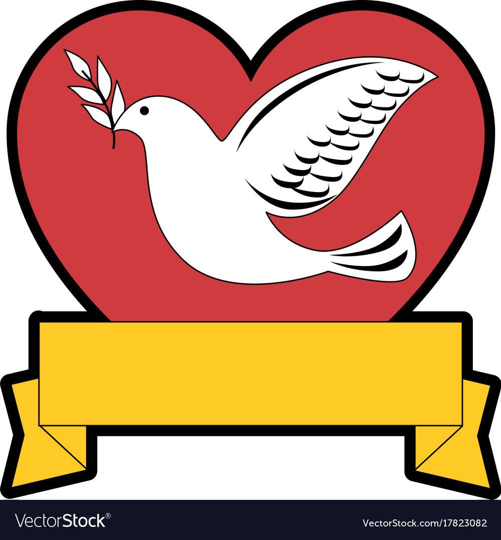 Heart with dove peace icon Royalty Free Vector Image