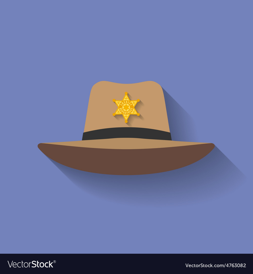 Icon of sheriff hat cowboy flat style