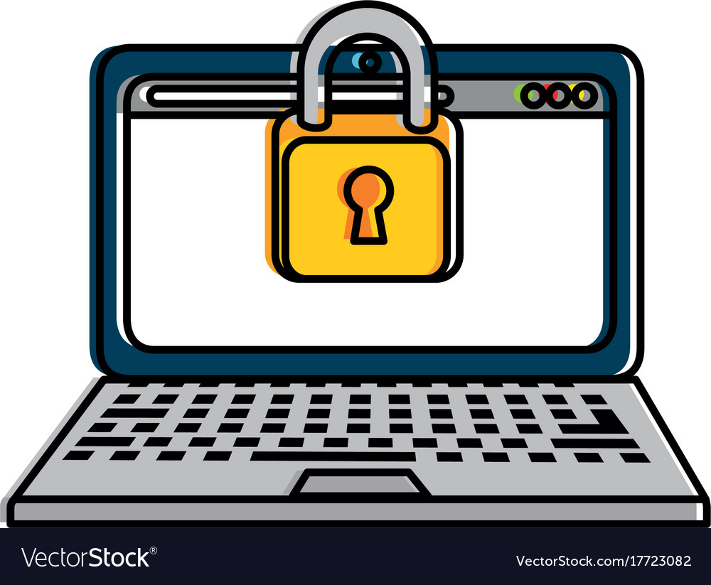 Laptop computer with padlock