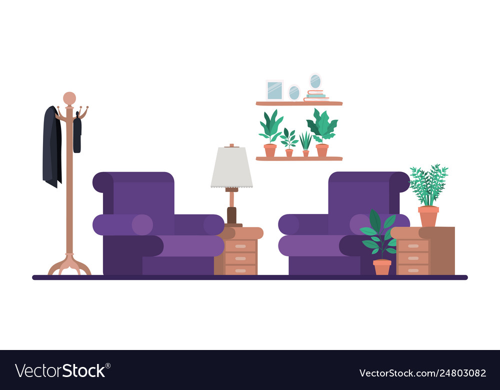 Livingroom with coat rack scene