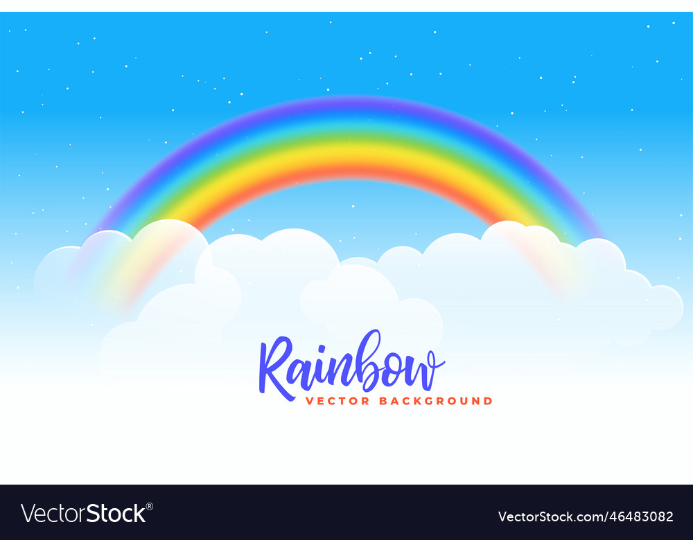 Rainbow and clouds background design Royalty Free Vector