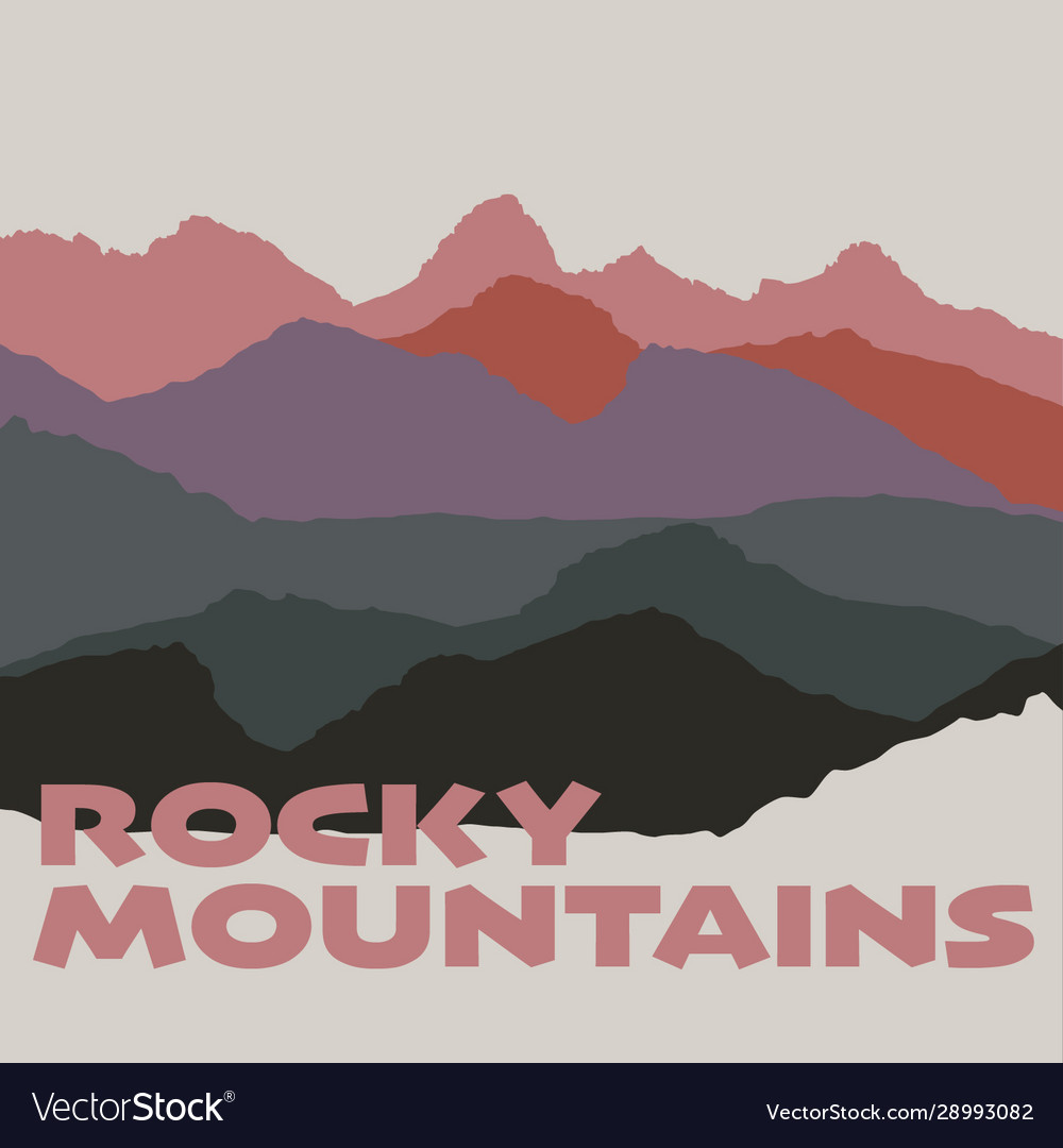 Rocky mountains Royalty Free Vector Image - VectorStock