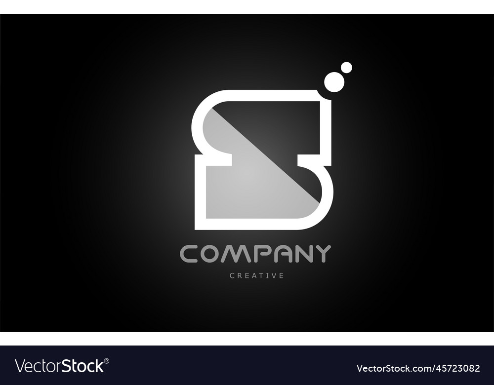 S black and white alphabet letter logo icon