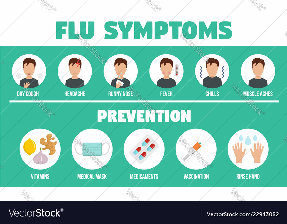 Viral flu infographic flat style Royalty Free Vector Image