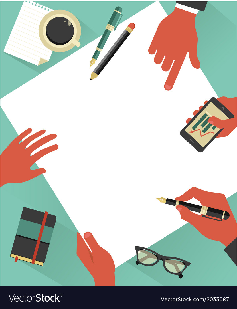 Business meeting background with hands Royalty Free Vector