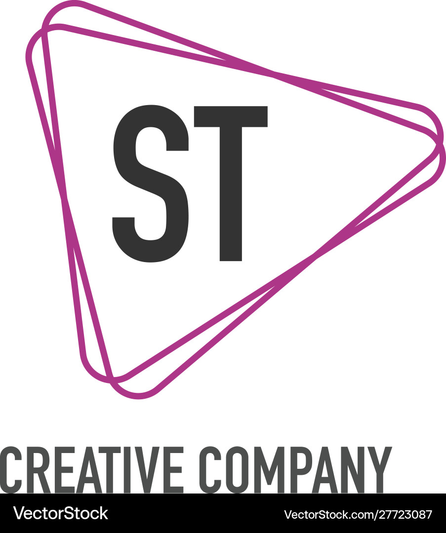 Initial letter st triangle design logo concept Vector Image