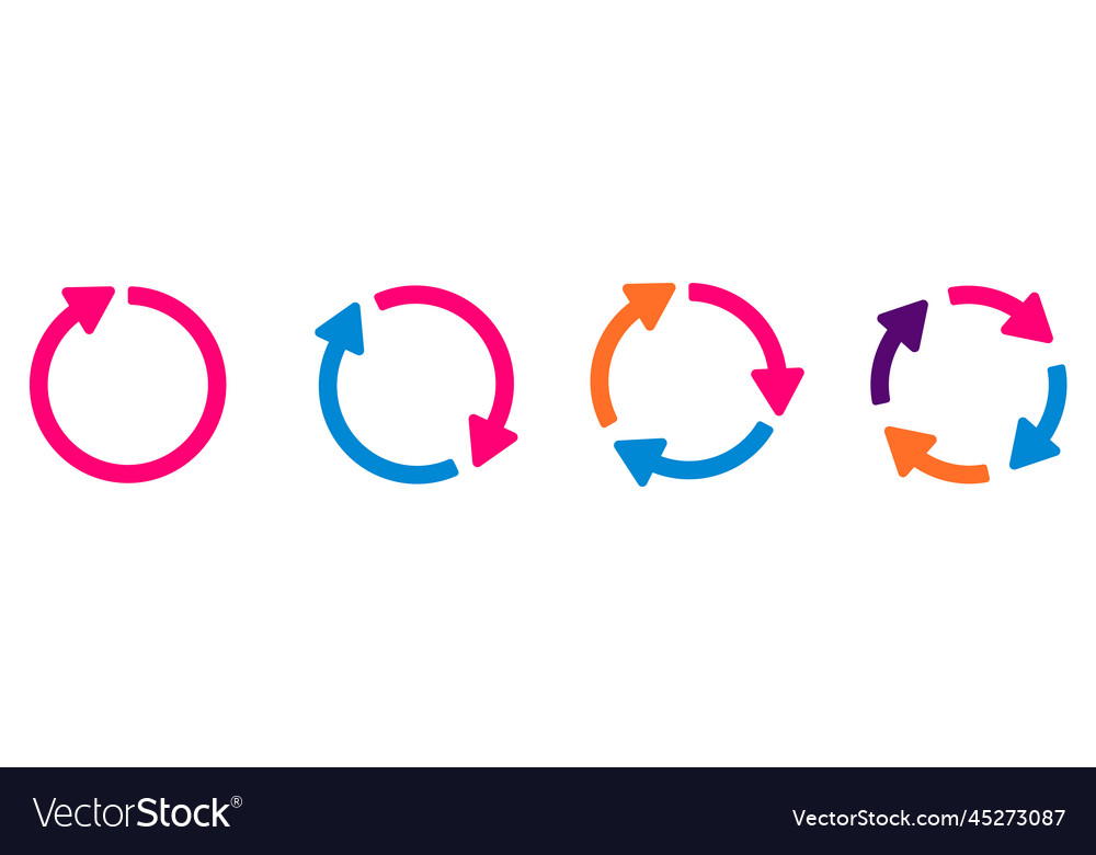 Set of circle arrow icons round reload sign Vector Image
