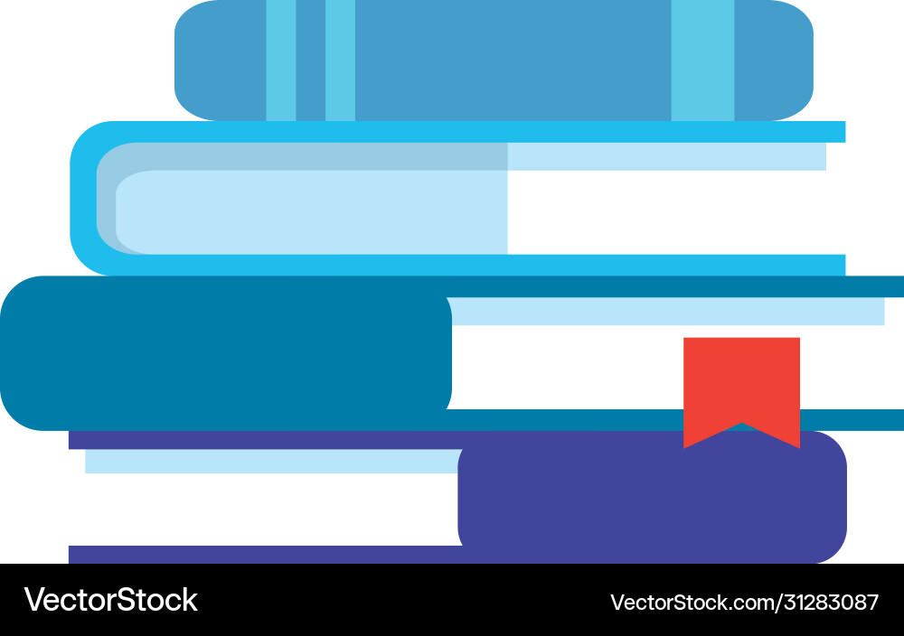 Stack textbooks isolated icon Royalty Free Vector Image