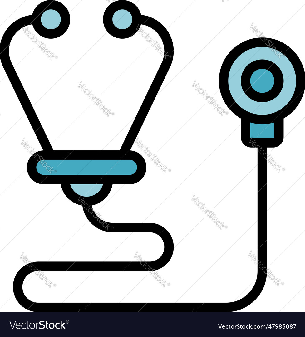 Stethoscope icon flat Royalty Free Vector Image
