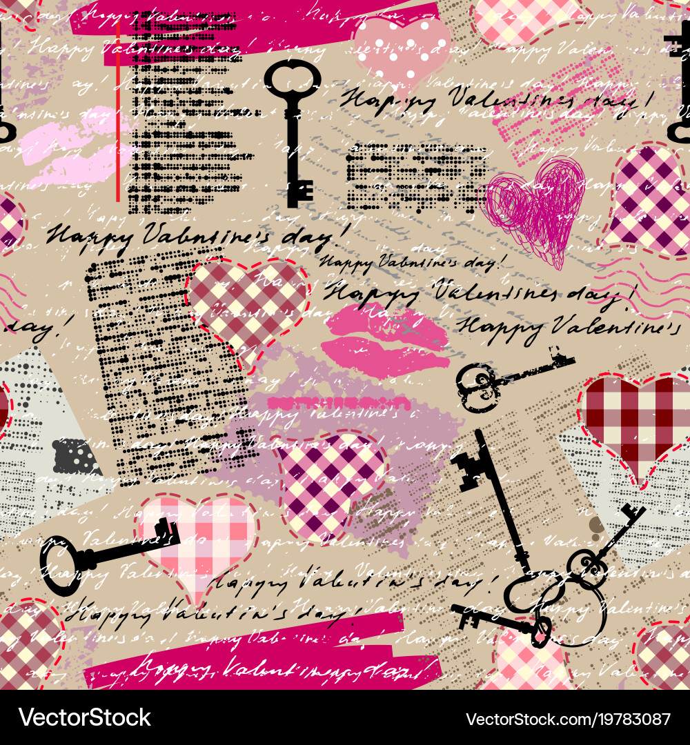 Valentines grunge pattern Royalty Free Vector Image