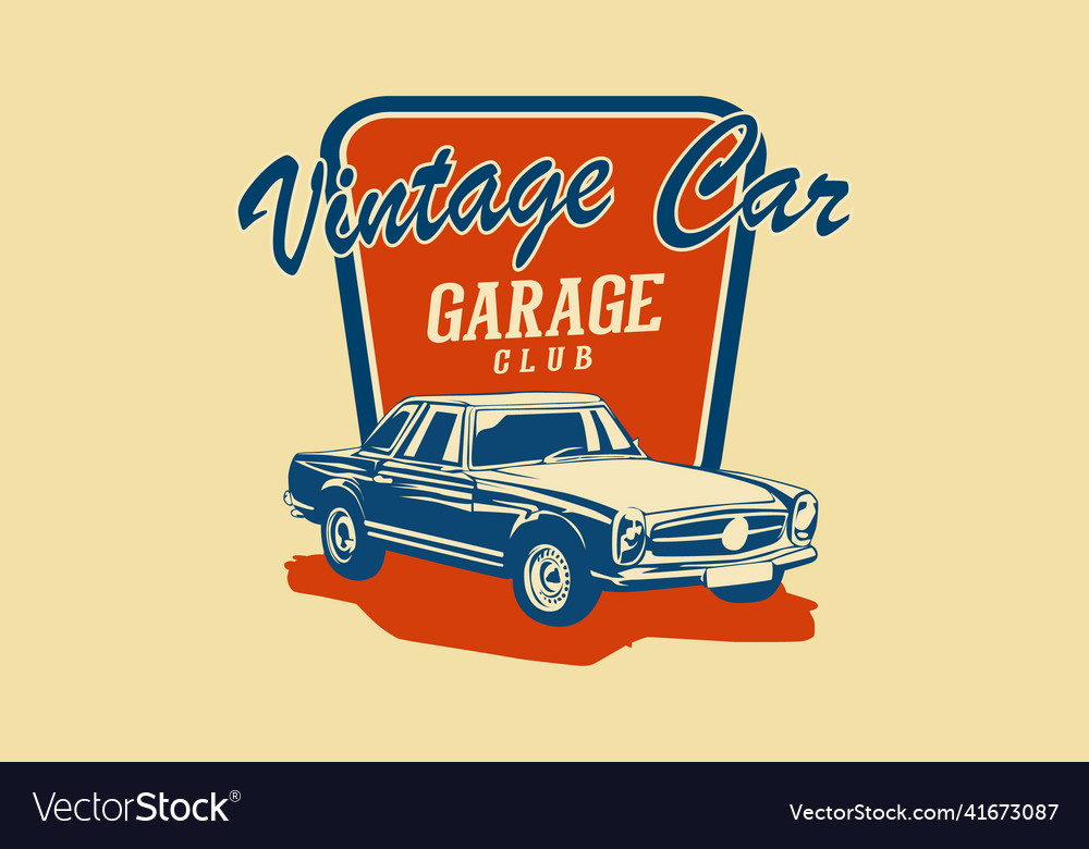 Vintage car garage club silhouette design