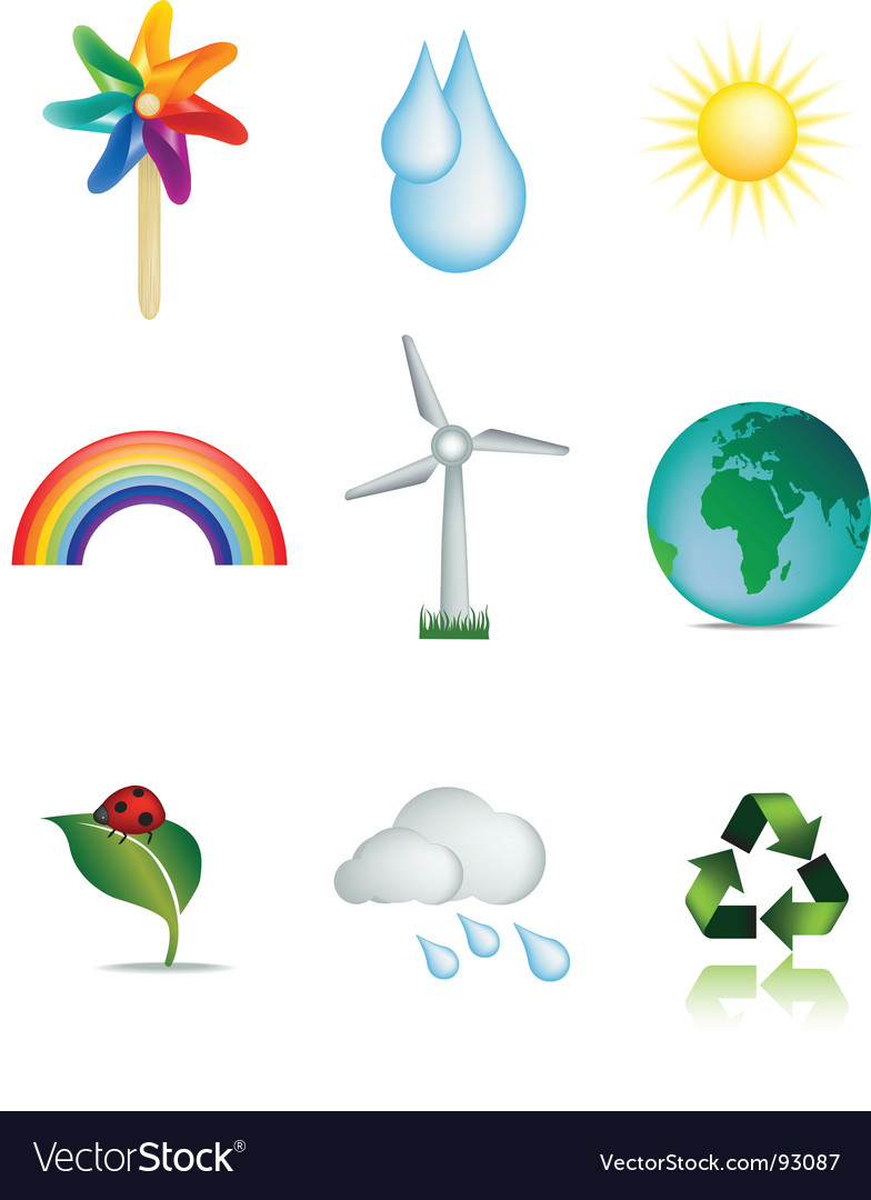 Weather and nature icons Royalty Free Vector Image