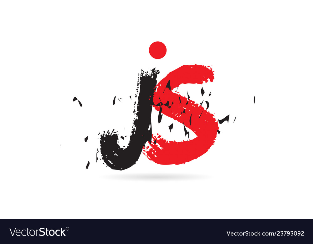 Alphabet letter combination js j s with grunge Vector Image