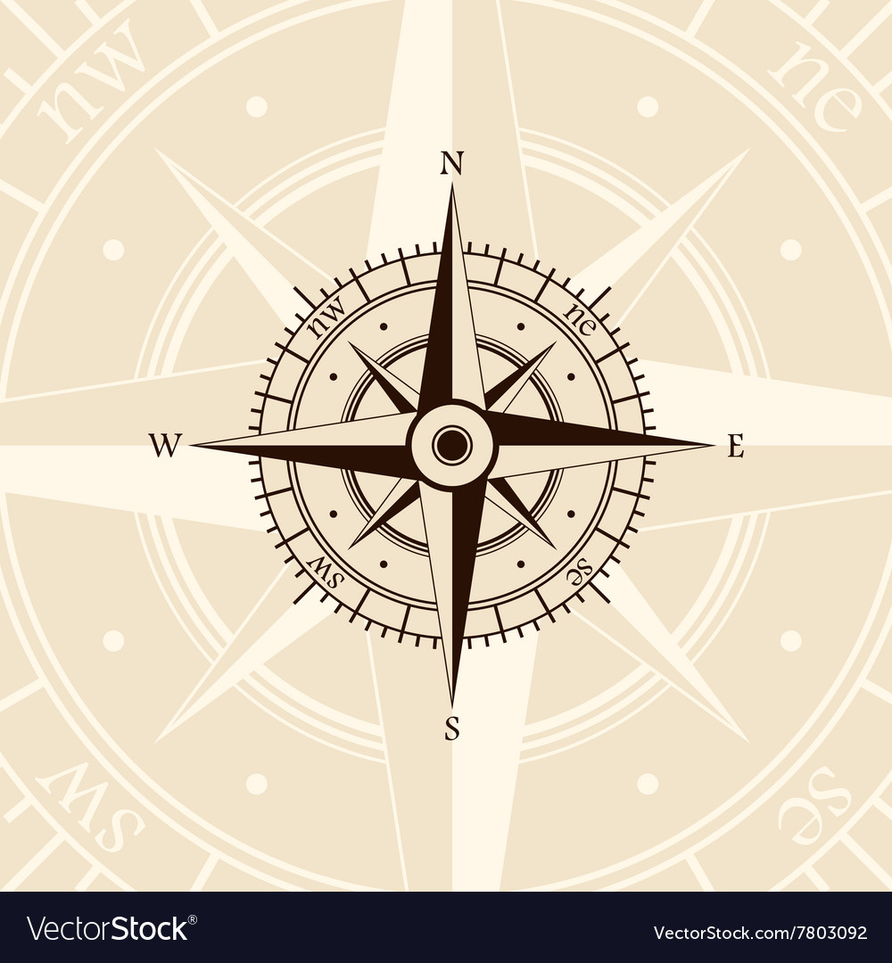 Brown wind rose Royalty Free Vector Image - VectorStock