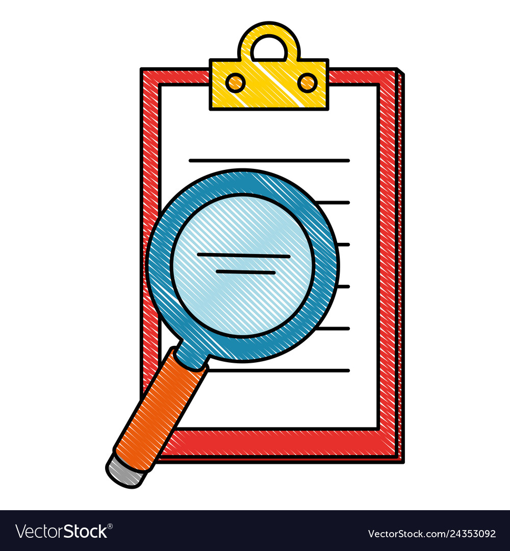 Checklist clipboard with magnifying glass Vector Image