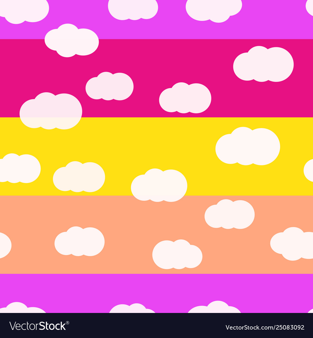 Clouds bright colors seamless pattern Royalty Free Vector