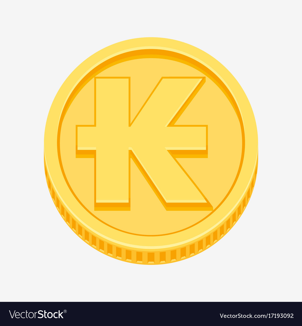 Lao kip symbol on gold coin Royalty Free Vector Image